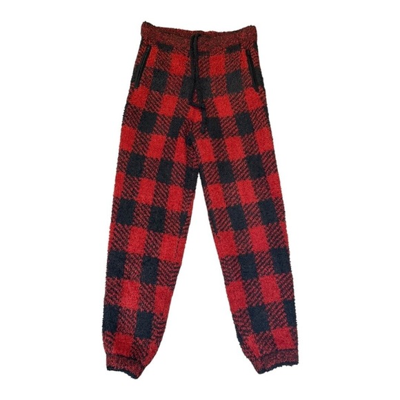 SKIMS Pants - SKIMS Cozy Jogger Pants Brick Buffalo Check Lounge Wear S/M Oversized NEW